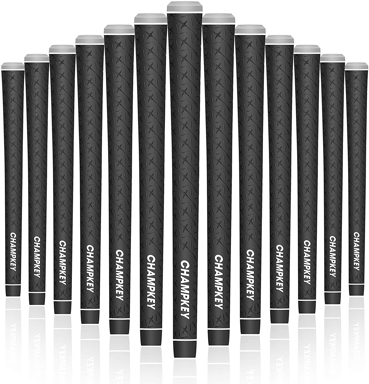 Champkey XLITE Rubber Golf Grips Set of 13(Free 15 Tapes Included) High Feedback Rubber Golf