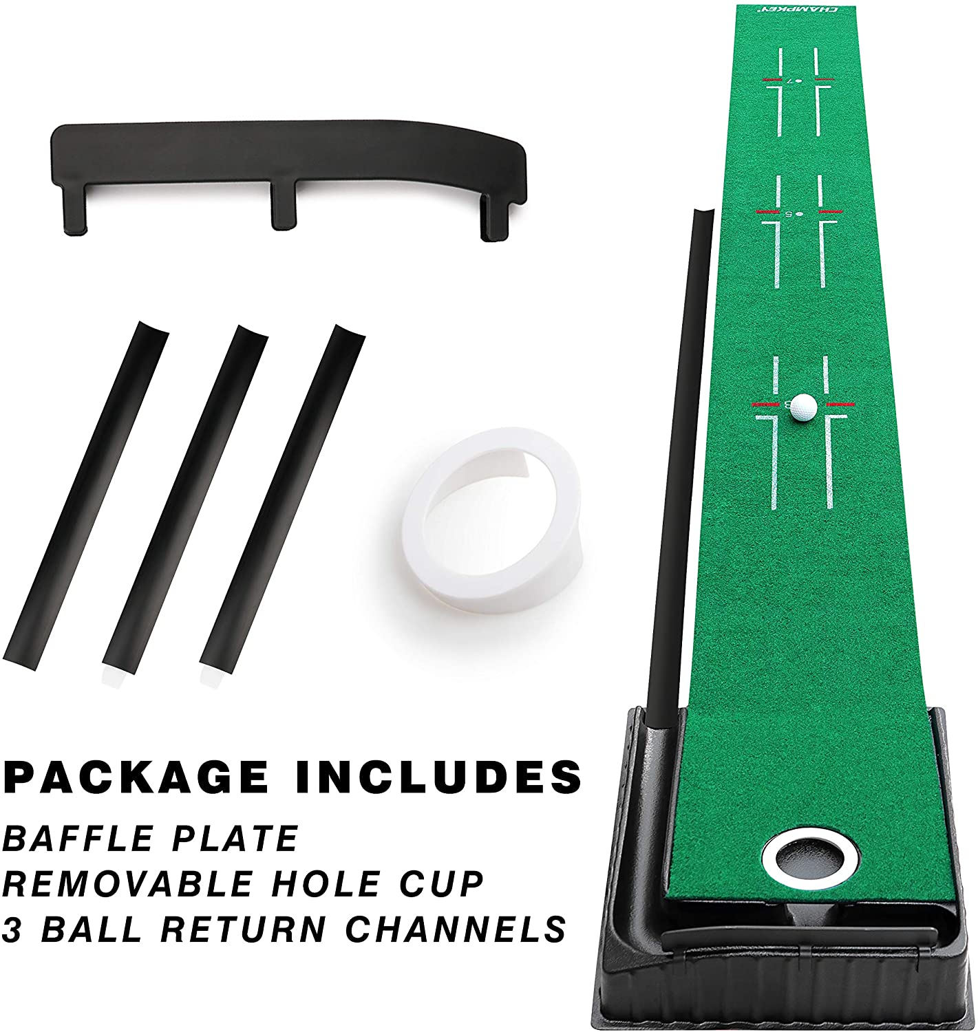 Champkey Guider PRO Golf Putting Mat Adjustable Hole & Automatic Ball